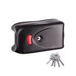 نمای روبروی قفل برقی کاویان به همراه کلید