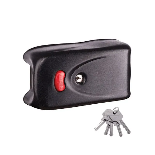 نمای روبروی قفل برقی کاویان به همراه کلید